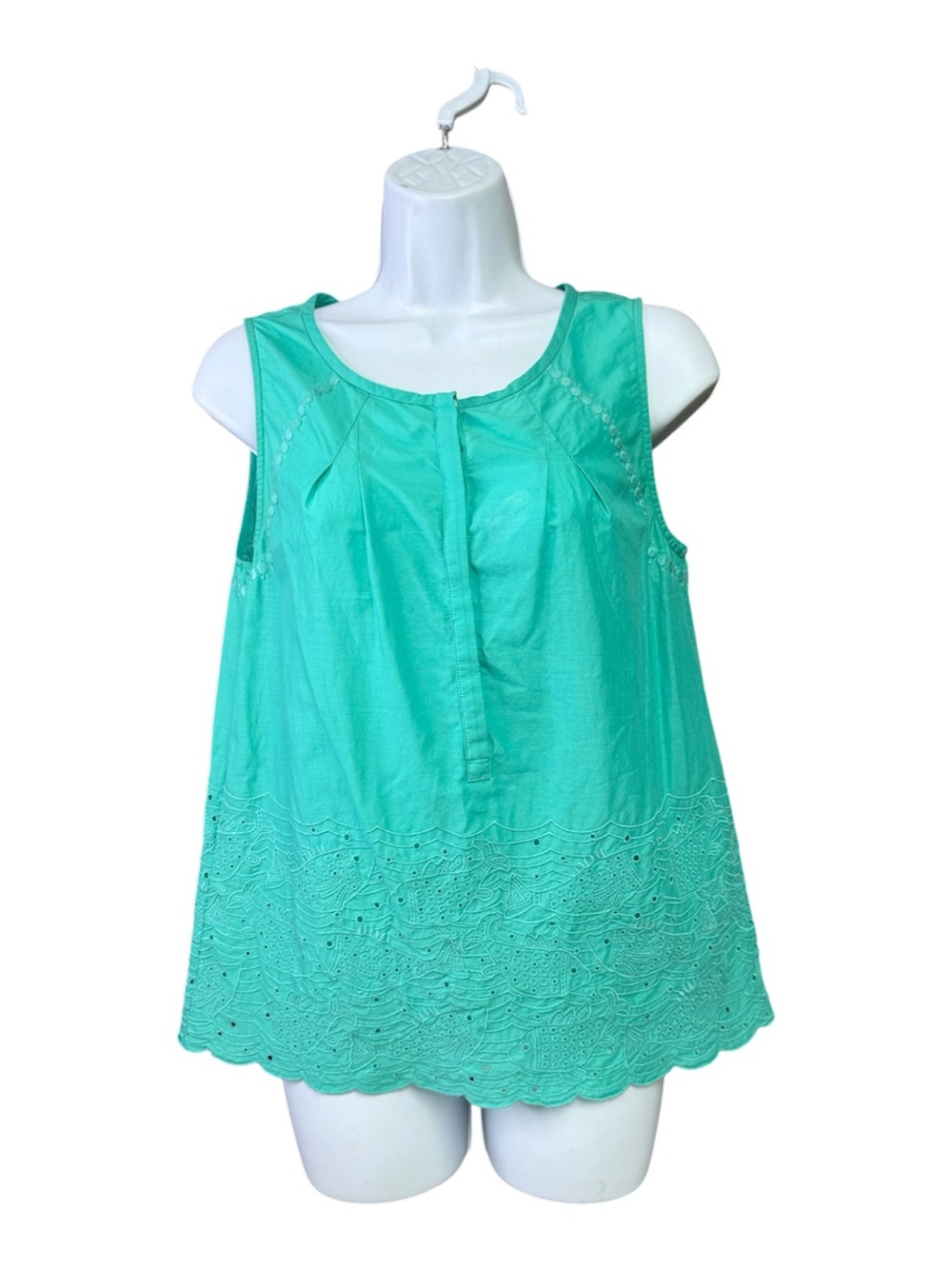 Vineyard Vines Mint Green Eyelet Hem Sleeveless Tank size XS